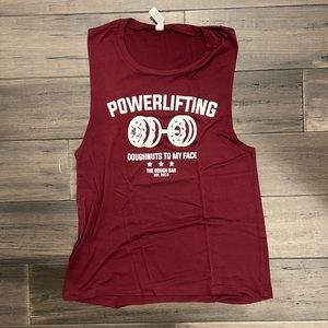Burgundy Powerlifting Doughnuts Tank